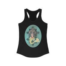 Load image into Gallery viewer, Women's Ideal Racerback Tank: Serafina, Black Mermaid, Black Hair