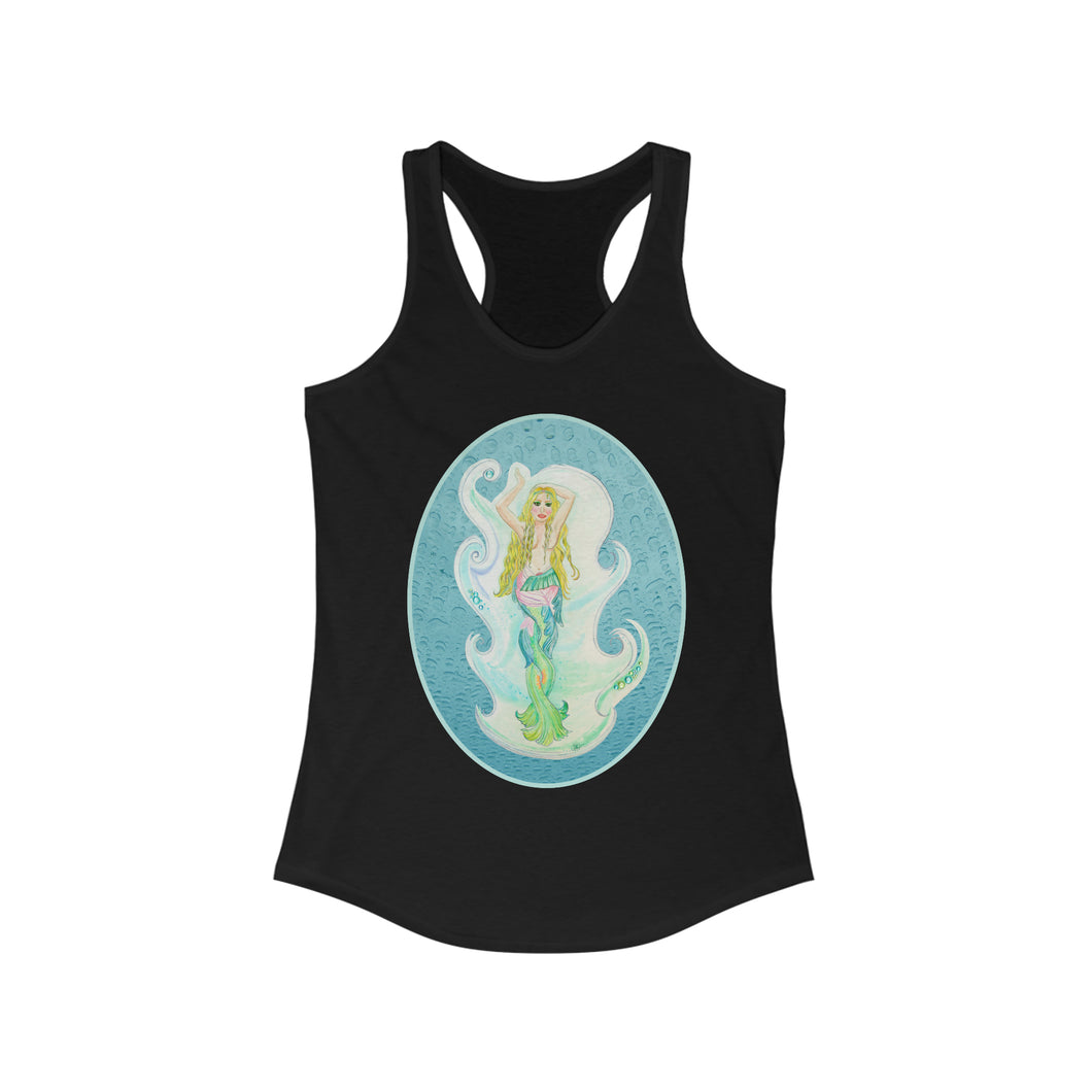 Women's Ideal Racerback Tank: Melusina Blonde Mermaid