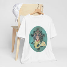 Load image into Gallery viewer, Unisex Jersey Short Sleeve Tee; Serafina Black Mermaid, Black Hair