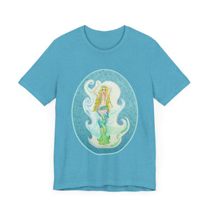 Unisex Jersey Short Sleeve Tee; Melusina Blonde Mermaid