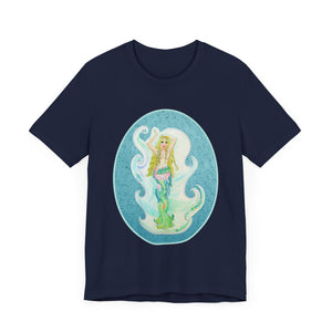 Unisex Jersey Short Sleeve Tee; Melusina Blonde Mermaid