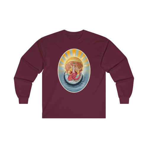 Unisex Ultra Cotton Long Sleeve Tee; Scarlett, Redhead Mermaid