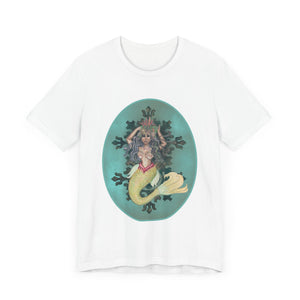 Unisex Jersey Short Sleeve Tee; Serafina Black Mermaid, Black Hair