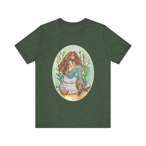 Unisex Jersey Short Sleeve Tee; Alluria Brunette Mermaid