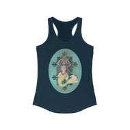 Women's Ideal Racerback Tank: Serafina, Black Mermaid, Black Hair
