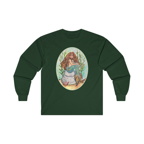 Unisex Ultra Cotton Long Sleeve Tee; Alluria Brunette Mermaid