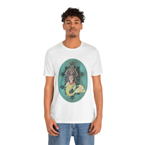 Unisex Jersey Short Sleeve Tee; Serafina Black Mermaid, Black Hair