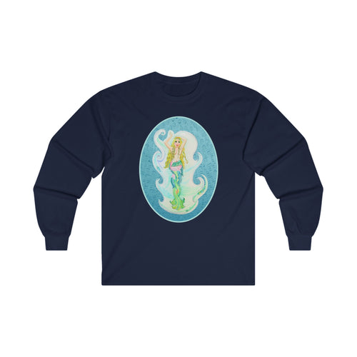 Unisex Ultra Cotton Long Sleeve Tee; Melusina, Blonde Mermaid