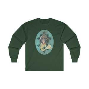 Ultra Cotton Long Sleeve Tee; Serafina African Mermaid Black Hair